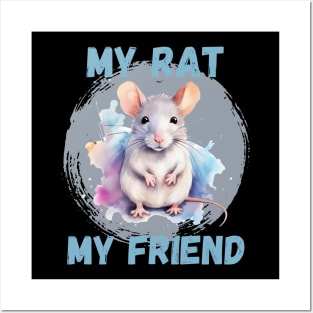 Watercolor Rat My Rat My Friend Posters and Art